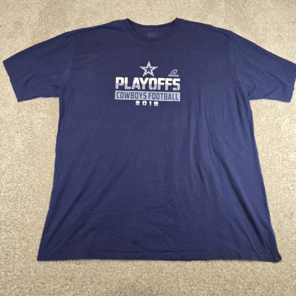 NFL Pro Line Fanatics Dallas Cowboys 2018 Playoffs T-Shirt Navy Blue 4XLT